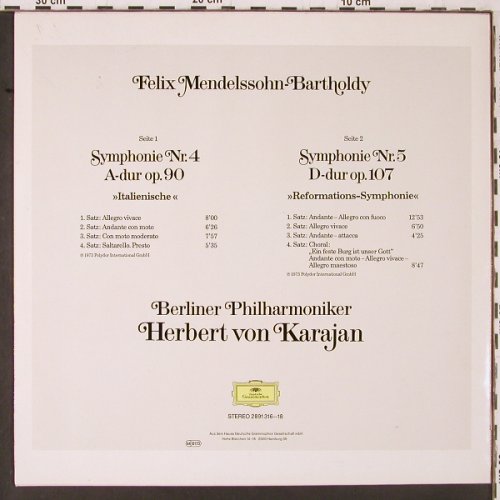 Mendelssohn Bartholdy,Felix: Symphonie Nr.4 A-dur,Nr.5 D-dur, D.Gr. Dr.Mann PharmaEd(2891 316--18), D, Ri,  - LP - K626 - 6,00 Euro