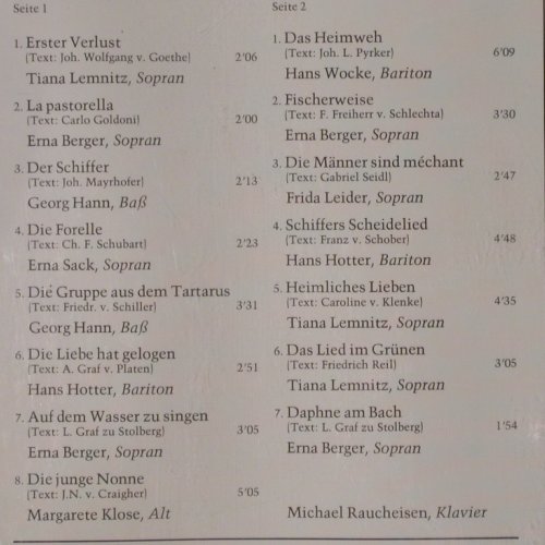 Schubert,Franz: Liederalbum, Hist.Aufn.1944, FS-New, BASF (10 22305-1), D Typ: LP Best.-Nr.: K627 Preis: 12,50 Euro