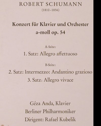 Schumann,Robert: Konzert f.Klavier & Orch. op.54, Deutsche Grammophon(K 74 170), D, Mono, 1965 - 10inch - K62 - 5,00 Euro