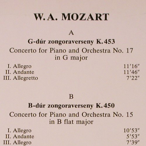 Mozart,Wolfgang Amadeus: Piano Concertos in G major K453/450, Hungaroton(SLPD 12655), H, 1984 - LP - K637 - 6,00 Euro