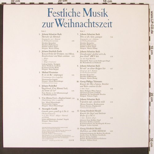 V.A.Festliche Musik: zur Weihnachtszeit, Bach...Händel, Eterna (8 26 992), DDR, 1982 Typ: LP Best.-Nr.: K64 Preis: 6,00 Euro