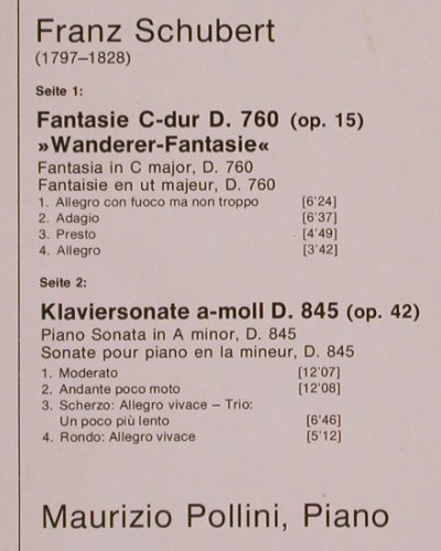 Schubert,Franz: Wanderer-Fantasie / Klaviers. D.845, D.Gr.(2530 473), D, 1974 - LP - K650 - 6,00 Euro