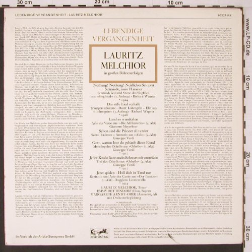 Melchior,Lauritz: Lebendige Vergangenheit, Eurodisc (70 324 KR), D, Mono Typ: LP Best.-Nr.: K652 Preis: 7,50 Euro