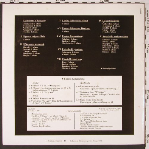 Mendelssohn Bartholdy,Felix: Romanze Senza Parole / Concerto 1, Fabbri Editori (288340), I, 1981 Typ: LP Best.-Nr.: K653 Preis: 5,00 Euro