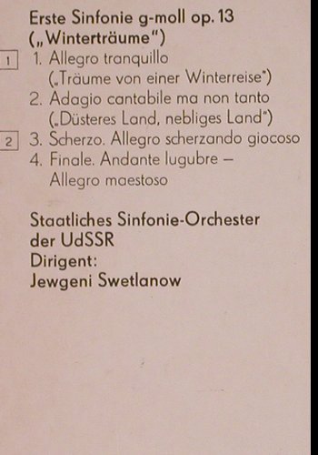 Tschaikowsky,Peter: Erste Sinfonie g-moll, op.13, Eterna(8 26 154), DDR, 1974 - LP - K657 - 7,50 Euro