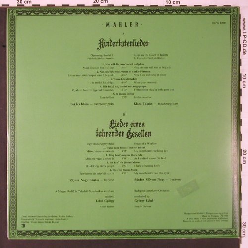Mahler,Gustav: Kindertotenlieder, Booklet, Foc, Hungaroton(SLPX 12044), NL, 1980 - LP - K658 - 7,50 Euro