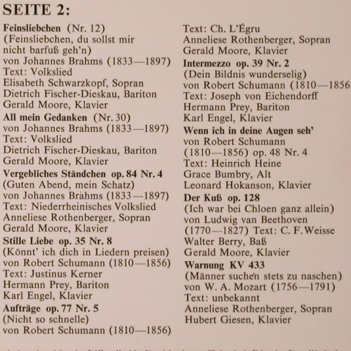 V.A.Ich Liebe Dich: Liebeslieder von Mozart...Strauss, HörZu/Electrola (SHZE 224), D, 17 Tr. Typ: LP Best.-Nr.: K65 Preis: 6,00 Euro