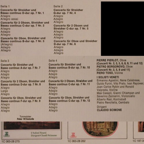 Albinoni,Tomaso: 12 Concerti op.7, Gesamtaufn., Foc, EMI Electrola (C 187-30 893/94), D, 1975 Typ: 2LP Best.-Nr.: K662 Preis: 7,50 Euro