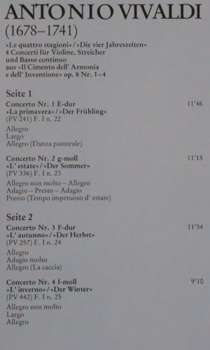 Vivaldi,Antonio: Die Vier Jahreszeiten, Parnass(38 670 6), D, 1977 - LP - K666 - 7,50 Euro