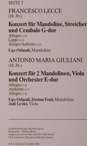 V.A.Mandolinkonzerte: Paisiello,Giovanni, Lecce, Giulian, Erato(ZL 30989), D, 1986 - LP - K668 - 7,50 Euro