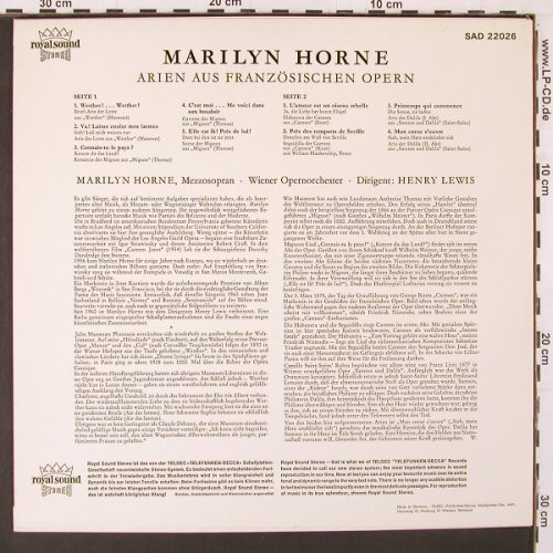 Horne,Marylin: Arien aus Französischen Opern, Decca (SAD 22 026), D Typ: LP Best.-Nr.: K66 Preis: 7,50 Euro
