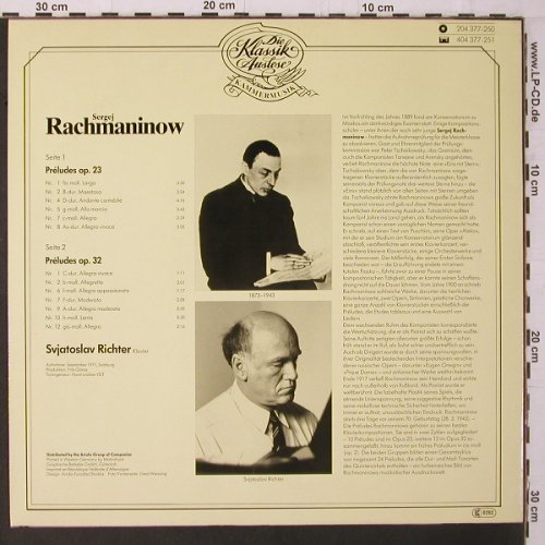 Rachmaninoff,Sergei: Preludes aus op. 23 & 32, Eurodisc(204 377-250), D, 1977 - LP - K671 - 9,00 Euro