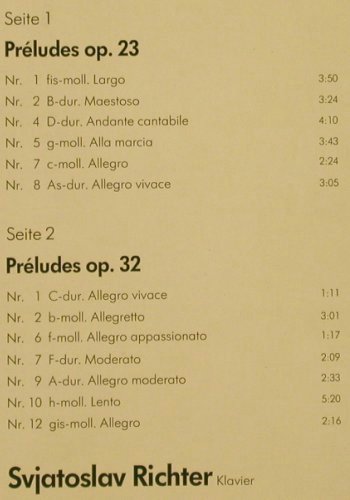 Rachmaninoff,Sergei: Preludes aus op. 23 & 32, Eurodisc(204 377-250), D, 1977 - LP - K671 - 9,00 Euro