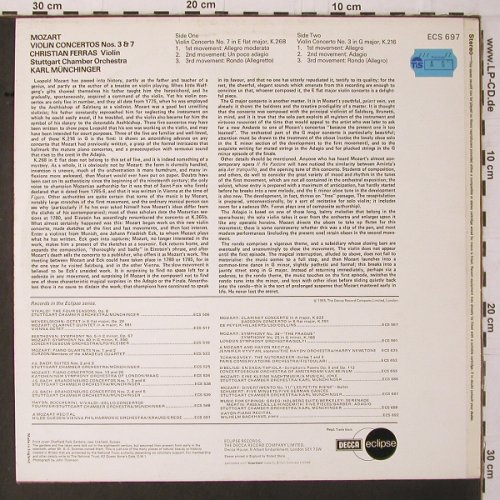 Mozart,Wolfgang Amadeus: Violin Concertos Nos.3&7, Decca Eclipse(ECS 697), UK, Ri, 1973 - LP - K673 - 7,50 Euro