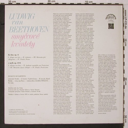 Beethoven,Ludwig van: Smyccoce Kvintety Es dur op.4,op105, Supraphon(1 11 2128 G), CZ, 1977 - LP - K674 - 9,00 Euro