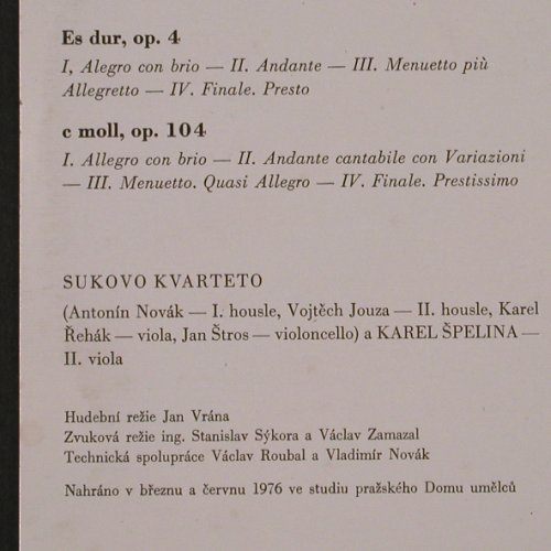 Beethoven,Ludwig van: Smyccoce Kvintety Es dur op.4,op105, Supraphon(1 11 2128 G), CZ, 1977 - LP - K674 - 7,50 Euro