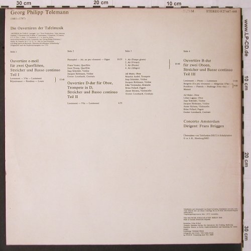 Telemann,Georg Philipp: Die Ouvertüren der Tafelmusik, Foc, Eterna(8 27 447-448), DDR, Ri, 1981 - 2LP - K676 - 7,50 Euro