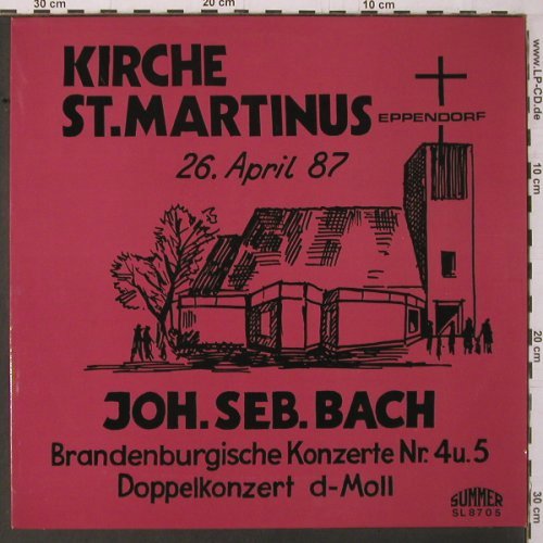 Bach,Johann Sebastian: Brandenburgische Konzerte Nr.4 u.5, Summer (SL 8705), D, 1987 Typ: LP Best.-Nr.: K678 Preis: 9,00 Euro