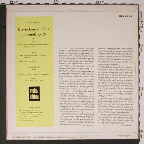 Tschaikowsky,Peter: Klavierkonzert Nr.1 b-moll op.23, Musica et litera(MEL 5002), DK, 1963 - LP - K686 - 12,50 Euro