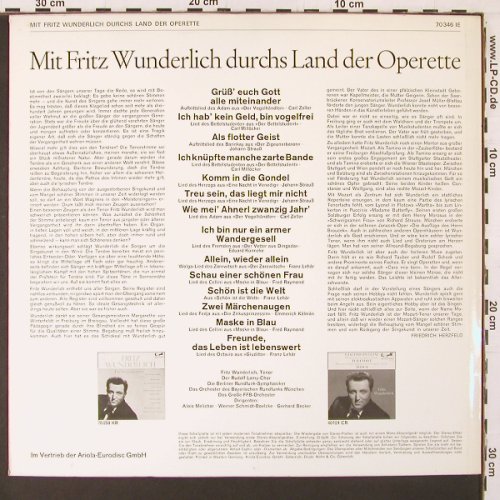 Wunderlich,Fritz: Mit Fr.W. durchs Land der Operette, Eurodisc(70 346 IE), D, Mono,  - LP - K68 - 7,50 Euro
