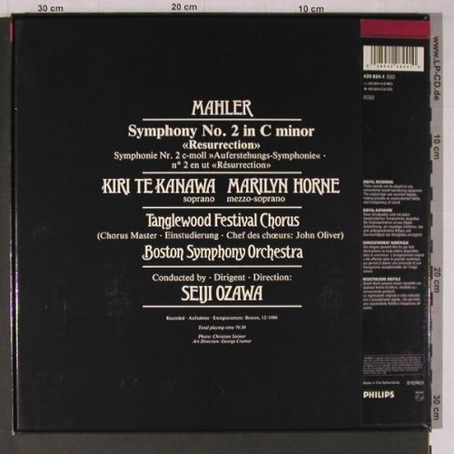 Mahler,Gustav: Symphony No.2 C minor,Box, like new, Philips (420 824-1), NL, 1986 Typ: 2LP Best.-Nr.: K691 Preis: 22,50 Euro