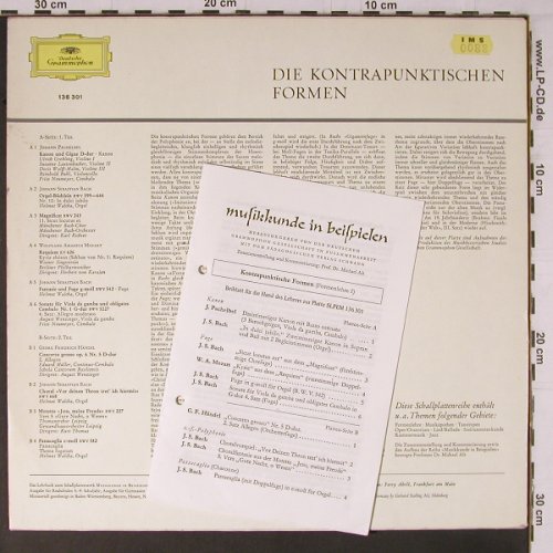 V.A.Musikkunde in Beispielen: Die Kontrapunktischen Formen,Bookl., D.Gr./Schwann(136 301), D, Ri,  - LP - K697 - 7,50 Euro