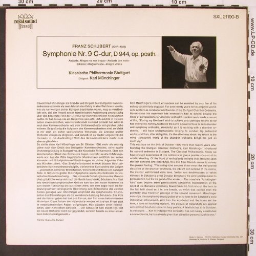 Schubert,Franz: Sinfonie Nr.9 C-Dur, Decca, wh.Muster (SXL 21 190-B), D Typ: LP Best.-Nr.: K69 Preis: 7,50 Euro