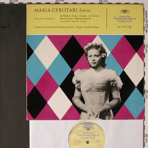 Cebotari,Maria: La Boheme,Tosca,Carmen.. hist.rec., D.Gr.(LPE 17 099), D, Mono, 1958 - 10inch - K707 - 7,50 Euro
