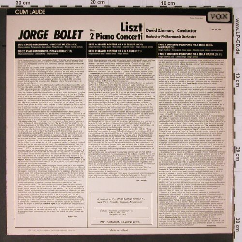 Bolet,Jorge: Liszt, 2 Piano Concerti No.1&2, VOX cum laude(VCL 39 001), NL, 1982 - LP - K708 - 6,00 Euro