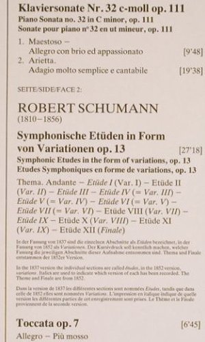 Beethoven,Ludwig van / R.Schumann: Klaviersonate Nr.32 / Sym.Etüden.., D.Gr.(2532 036), D, 1982 - LP - K712 - 7,50 Euro
