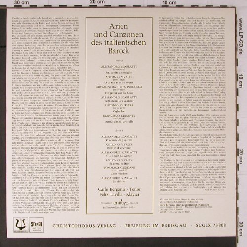 V.A.Arien und Canzonen: des italienischen Barock, Christophorus (SCGLX 73 808), D Typ: LP Best.-Nr.: K718 Preis: 7,50 Euro