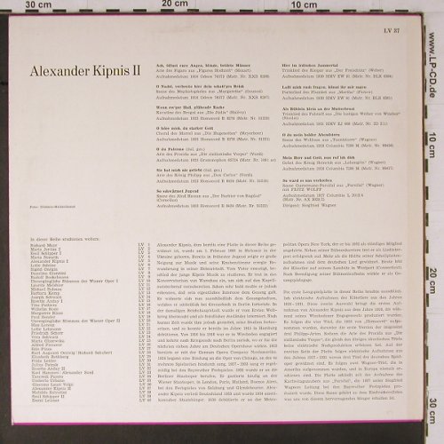 Kipnis,Alexander: Lebendige Vergangenheit II, LV (LV 37), A Typ: LP Best.-Nr.: K720 Preis: 7,50 Euro