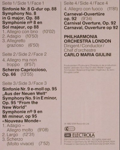 Dvorak,Anton: Sinfonien Nr.8 & Nr.9, Foc, EMI (137-52 565/66), D, Ri Typ: 2LP Best.-Nr.: K725 Preis: 9,00 Euro