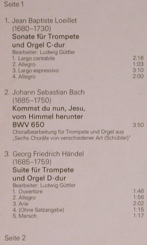 Güttler,Ludwig: 12-Musik fr Trompete & Orgel, Eterna(8 27 695), DDR, 1984 - LP - K728 - 6,00 Euro