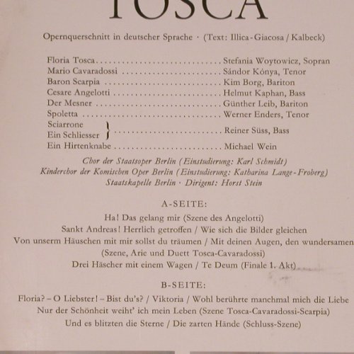 Puccini,Giacomo: Tosca-Querschnitt in dt. Sprache, Deutsche Gramophon(136 403 SLPEM), D, m-/vg+, 1963 - LP - K729 - 7,50 Euro