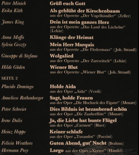 V.A.Beliebte Stimmen: Peter Minich..Herman Prey, Foc, Decca, whMuster (S 16 620-P), D, 14Tr. Typ: LP Best.-Nr.: K72 Preis: 6,00 Euro
