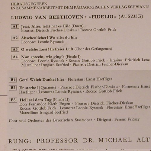 V.A.Musikkunde in Beispielen: Beethoven Fidelio (Auszug), D.Gr./Schwann(LPEM 19 323), D, 1962 - LP - K734 - 7,50 Euro