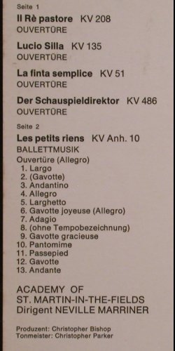 Mozart,Wolfgang Amadeus: Les petits riens u. Ouvertüren, EMI(C 063-02 229), D, 1972 - LP - K740 - 7,50 Euro