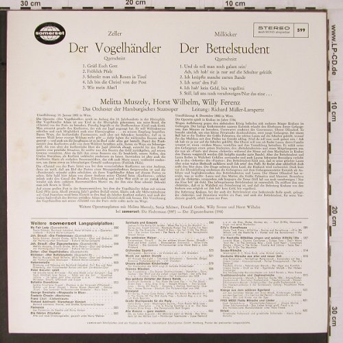 Zeller,Carl / Millöcker: Der Vogelhändler,d.Bettelstudent, Somerset (599), D Typ: LP Best.-Nr.: K745 Preis: 6,00 Euro