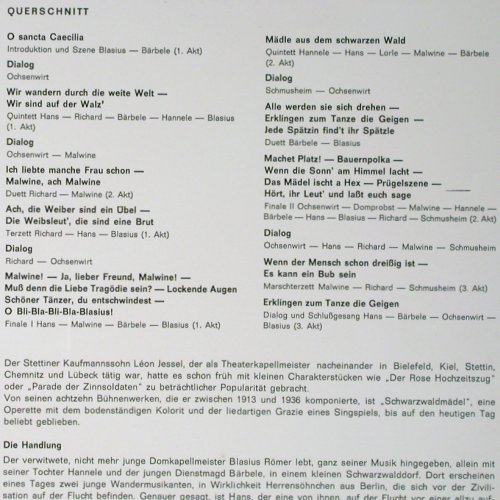 Jessel,Leon: Schwarzwaldmädel, Querschnitt, Opera (74 441), D Typ: LP Best.-Nr.: K746 Preis: 6,00 Euro