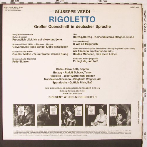 Verdi,Giuseppe: Rigoletto-Gr.Querschnitt, Volksplatte(SMVP 8006), D,  - LP - K74 - 6,00 Euro