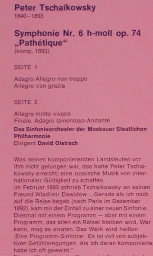 Tschaikowsky,Peter: Symphonie Nr.6 h-moll,op.74, Melodia Auslese (87 691 XAK), D Typ: LP Best.-Nr.: K755 Preis: 7,50 Euro