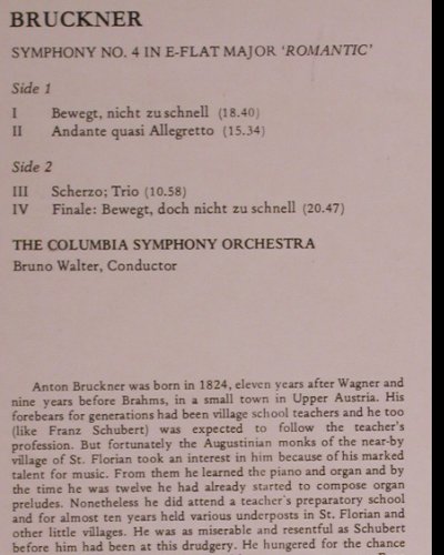 Bruckner,Anton: Symphony No.4 in E-Flat, Romantic, CBS Classics(S 61 137), UK,  - LP - K765 - 5,00 Euro