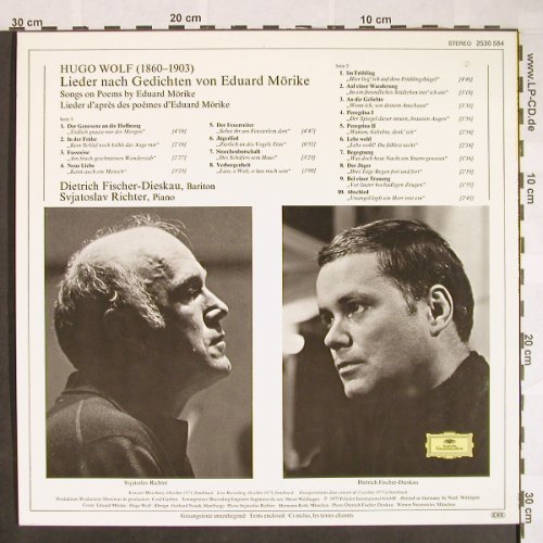 Wolf,Hugo: Mörike-Lieder, Live Innsbruck 1973, Deutsche Gramophon(2530 584), D, 1975 - LP - K766 - 9,00 Euro