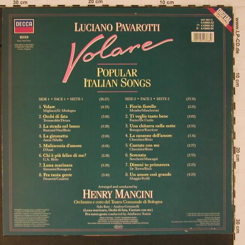 Pavarotti,Luciano: Volare, Decca (6.43668 AZ), D, 1987 Typ: LP Best.-Nr.: K768 Preis: 6,00 Euro