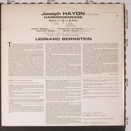 Haydn,Joseph: Harmoniemesse, Foc, CBS (76 410), D, 1975 Typ: LP Best.-Nr.: K769 Preis: 6,00 Euro