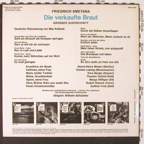 Smetana,Friedrich: Die Verkaufte Braut-Gr.Querschnitt, Volksplatte (SMVP 8008), D Typ: LP Best.-Nr.: K76 Preis: 6,00 Euro
