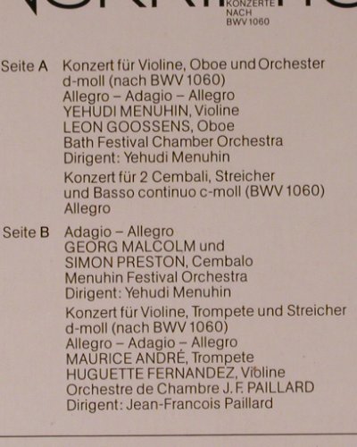 Bach,Johann Sebastian: Transkriptionen nach BWV 1060, Grünenthal(F 65467), D,  - LP - K774 - 6,00 Euro