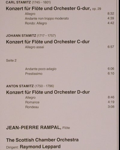 Stamitz,Johann  - Carl - Anton: Drei Flötenkonzerte, Erato Club Edition (40 630-6), D, 1982 Typ: LP Best.-Nr.: K778 Preis: 7,50 Euro