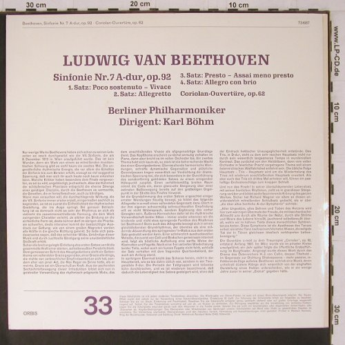 Beethoven,Ludwig van: Sinfonie Nr.7 A-dur op.92, Orbis(73 687), D,  - LP - K780 - 5,00 Euro